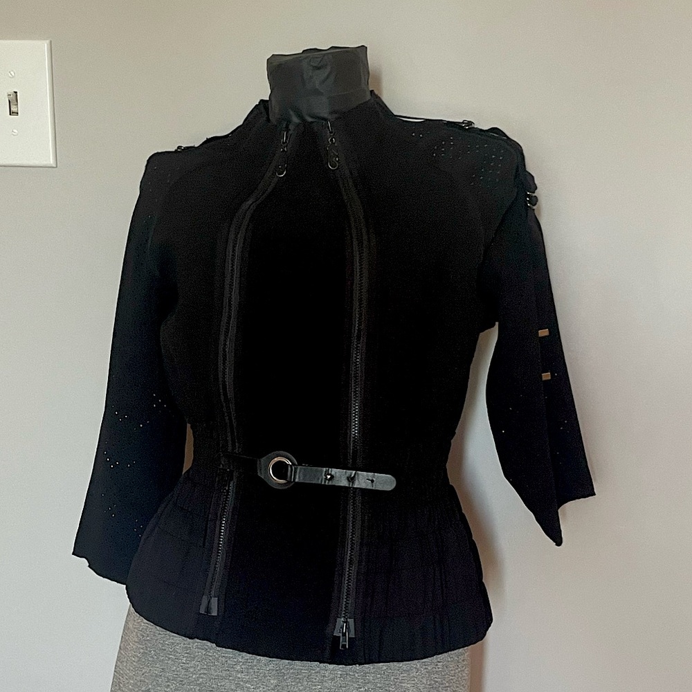 Beauty Mark by Byron Lars Black Moto style top